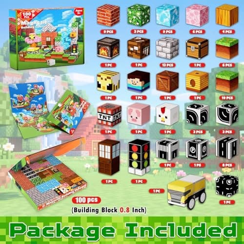 Blocs magnétiques GraceDuck 100 cubes de 2 cm