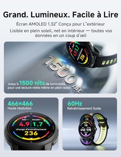 Montre GPS iGPSPORT VeRun AMOLED Double Fréquence