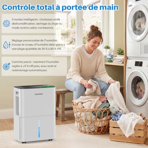 Déshumidificateur SHANNA 15 L/j à compresseur 40 m²