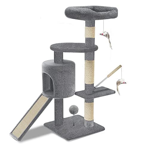 Arbre à Chat Vounot 112 cm Griffoir Niche et Rampe