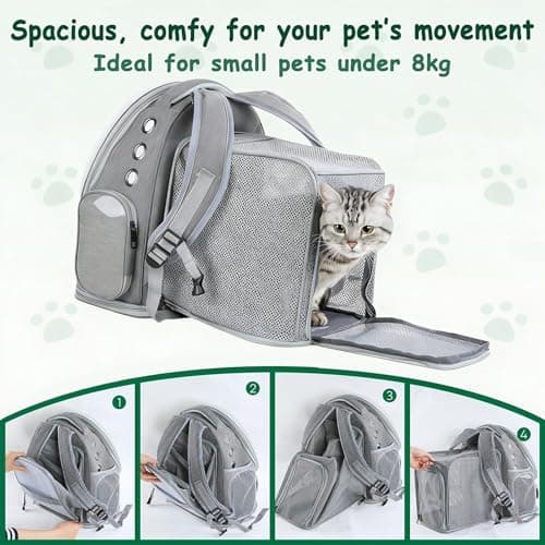 Sac à dos chat Wuciray extensible avec attache interne