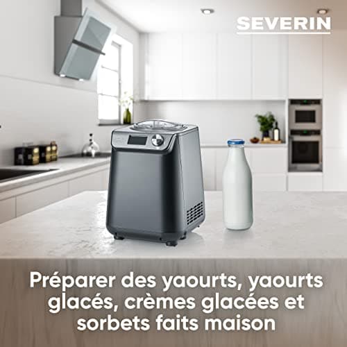 Severin Sorbetière Yaourtière 2-en-1 Compresseur 135 W