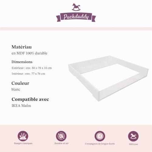 Plan à langer Puckdaddy Espen pour commode Malm