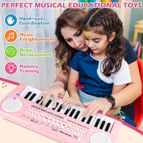Clavier enfant Orvyna 37 touches, micro et volume réglable