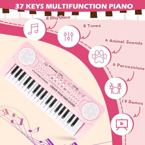 Clavier enfant Orvyna 37 touches, micro et volume réglable