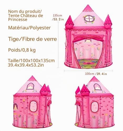 Tente château princesse rose Benebomo pliable