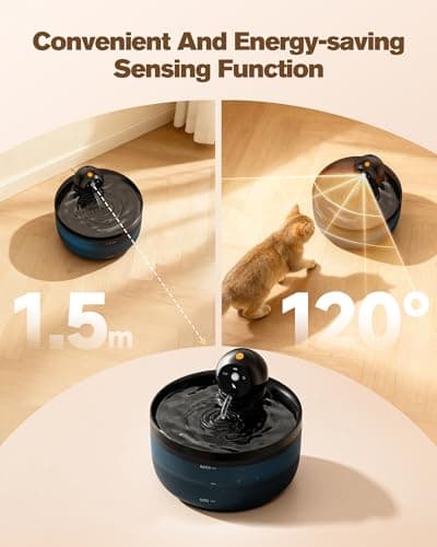 Fontaine à Eau Chat GOOIFUN Sans Fil 2,6 L