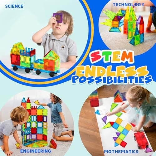Blocs magnétiques W Wise Block 131 pièces et 2 voitures