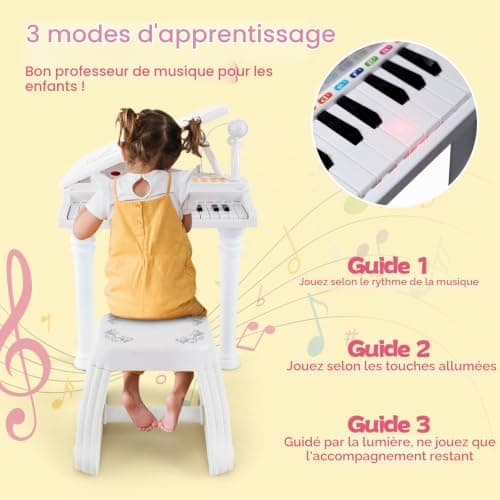 Piano jouet Dreamade 31 touches avec tabouret et micro