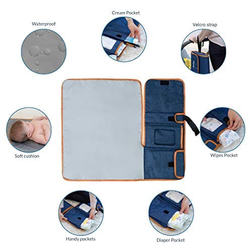 Matelas à langer nomade LittleLaughs à pochettes