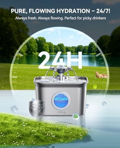 Fontaine à Eau Chat FEELNEEDY Inox 2,8 L
