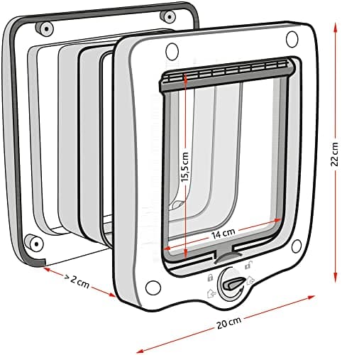 Chatière mécanique TRIXIE 4 positions avec tunnel