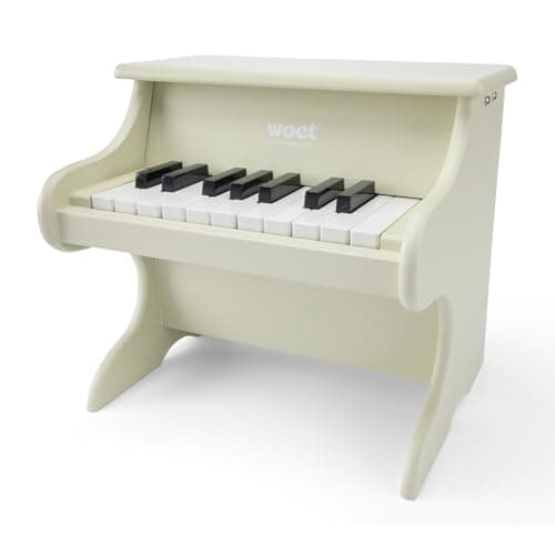 Piano jouet en bois Woet 10154 beige 18 touches