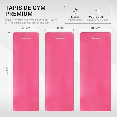 MSPORTS Tapis gymnastique rose 190x80