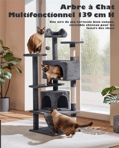 Arbre à Chat Yaheetech 139 cm Multi-Chats Compact