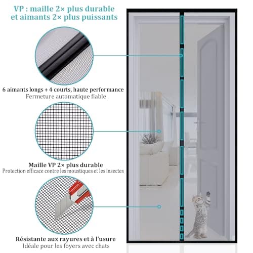 Moustiquaire Magnétique Apalus VP Porte 90x210 cm