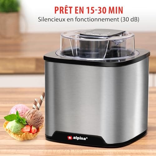 alpina Turbine à Glace 2L Compresseur Yaourt Glacé