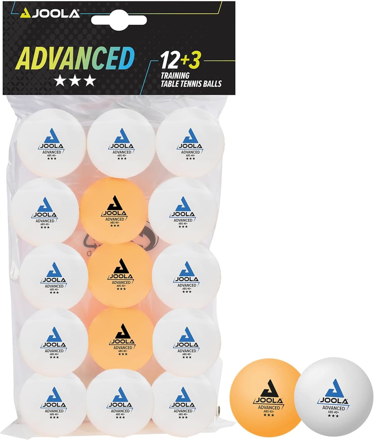 Balles de Ping-Pong Joola 3 étoiles - Pack de 15