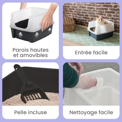 Bac à litière Iris Ohyama CLH-12 à paroi amovible