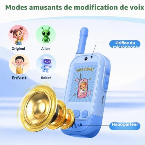 Talkie-Walkie Vidéo Enfant Gofunly Rechargeable Lot de 2