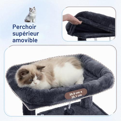 Arbre à Chat Gitelsnour 110 cm Tube Acier avec Hamac