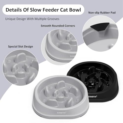 Gamelle Anti Glouton YINEYA Chat et Petit Chien x2