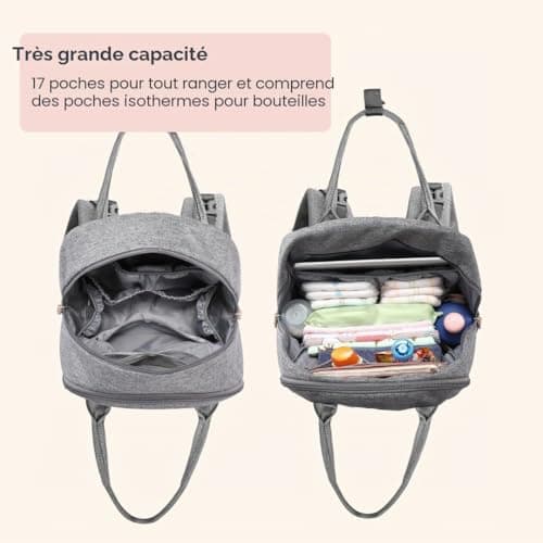 Sac à dos à langer BabbleRoo 26 L 17 poches