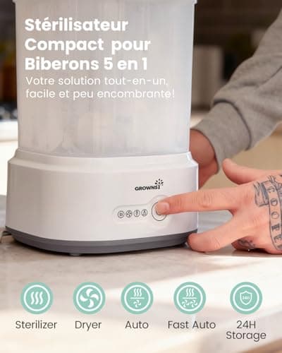 Stérilisateur biberon Grownsy 5 en 1 avec séchage