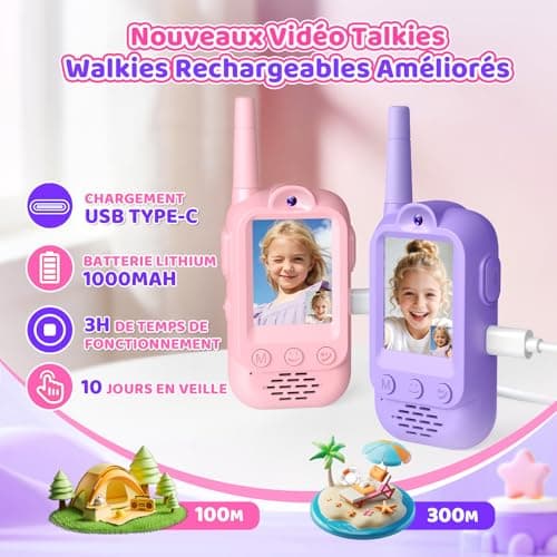 Talkie-walkie vidéo iKidiki rechargeable enfant
