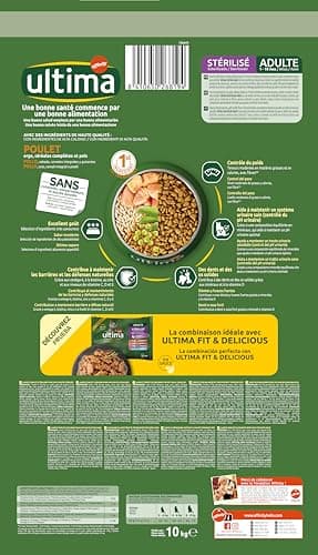 Croquettes Ultima Chat Stérilisé Poulet 10 kg