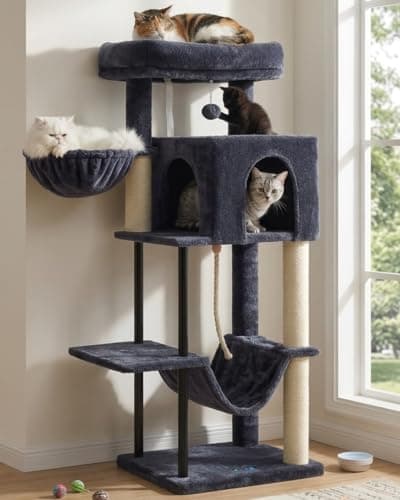 Arbre à Chat Gitelsnour 110 cm Tube Acier avec Hamac