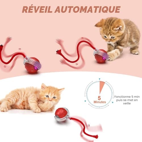 Balle interactive Iokheira L02 pour chat d'intérieur
