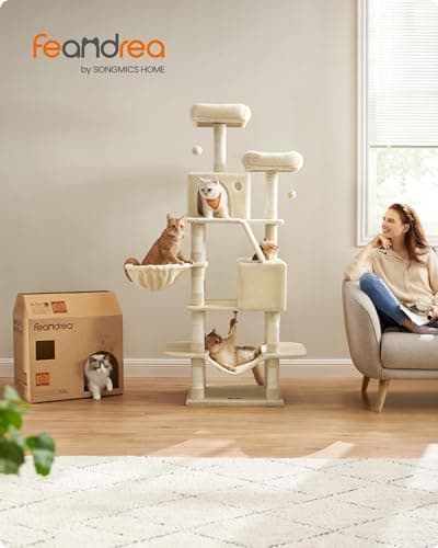 Arbre à Chat Feandrea 168 cm 5 Niveaux 13 Griffoirs