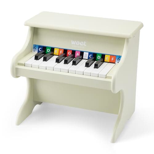 Piano jouet en bois Woet 10154 beige 18 touches