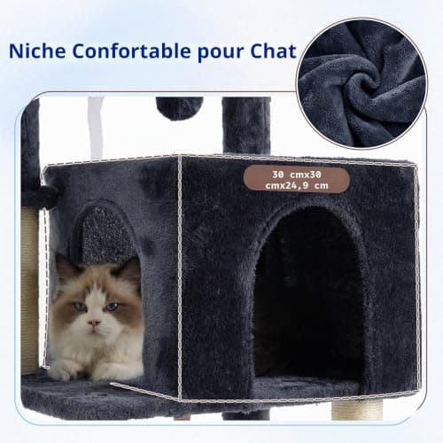 Arbre à Chat Gitelsnour 110 cm Tube Acier avec Hamac