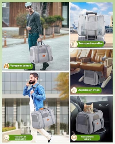 Sac de transport chat Morpilot pliable à cadre métal