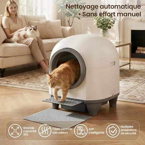 Litière Autonettoyante Devoko 90 L Multi-Chats