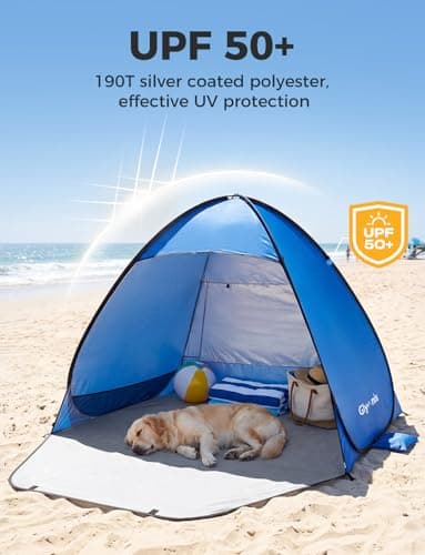 Tente de Plage Glymnis Pop Up avec Porte Zippée