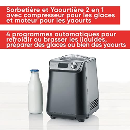 Severin Sorbetière Yaourtière 2-en-1 Compresseur 135 W