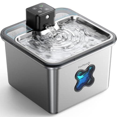 Fontaine à Eau Chat FEELNEEDY Sans Fil Inox 3,2 L