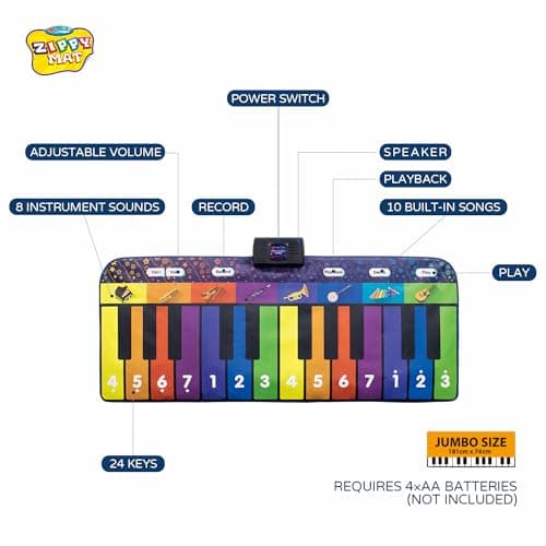 Tapis piano géant Zippy Mat SLW968C 24 touches