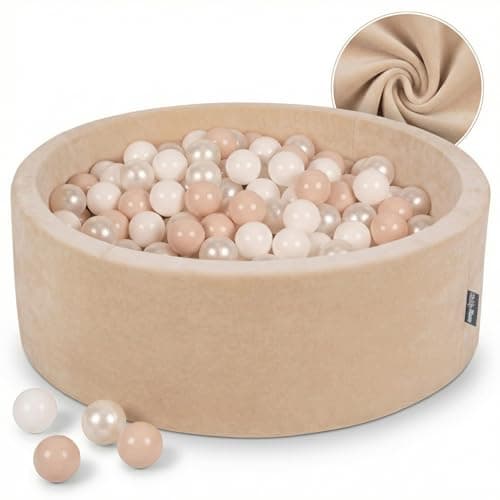 Piscine à balles velours KiddyMoon OK30V-1277, 200 balles