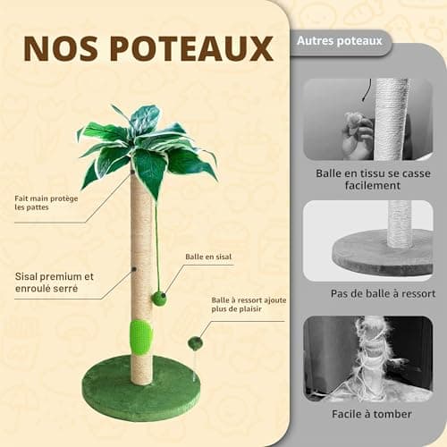 Griffoir Fantasreen poteau sisal avec auto-groomer