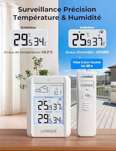 Station Météo LIORQUE Sans Fil Piles Incluses
