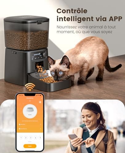 Distributeur Croquettes oneisall 3,5 L WiFi - 10 Repas