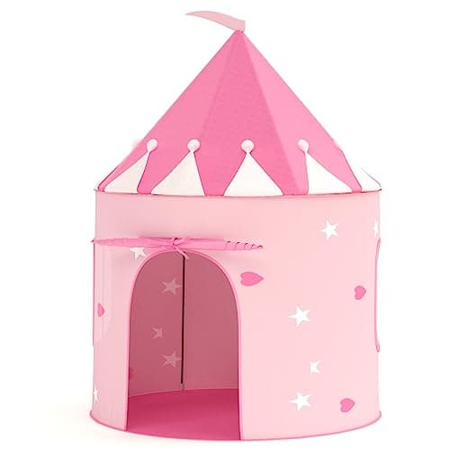 Tente château KORIMEFA rose à mâts fibre de verre