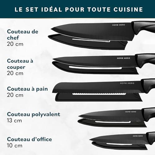 Set de Couteaux Home Hero 11 Pièces Lames Noires