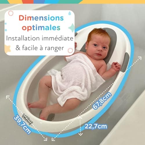 Baignoire bébé Nuby avec appui-tête mousse intégré
