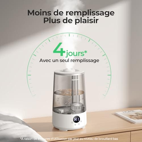 Humidificateur Homvana H101 3,6 L Silencieux Gris