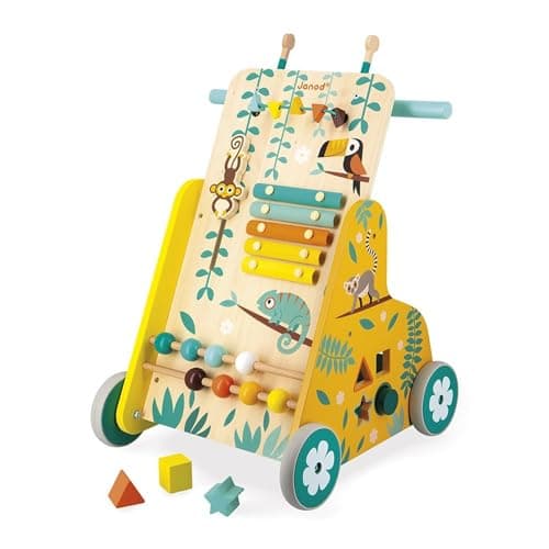 Chariot de marche Janod Tropik bois 6 activités